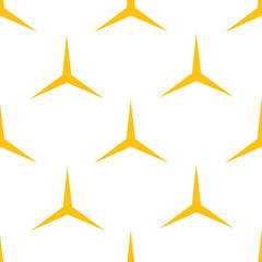 Obraz premium Digital png illustration of repeated yellow three point stars on transparent background