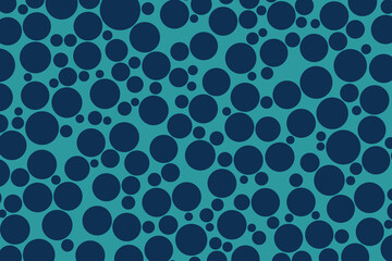 Vintage random molecular circle dots polka mosaic background. Blue circles dot pattern vector illustration.
