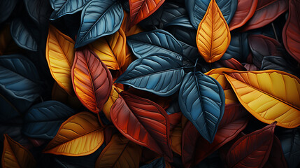 Colorful leaves background. Generative Ai