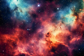 Fototapeta premium Colorful nebula cloud galaxy. Universe and astronomy background illustration.