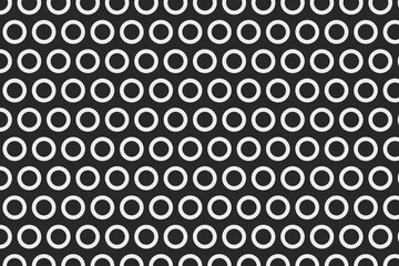 Abstract vector background with black and white ring circles polka pattern
