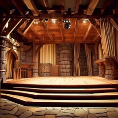 Obraz na płótnie Canvas medieval-style wooden theater stage