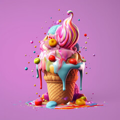Colorful illustration of ice cream