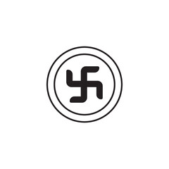 Fototapeta premium Swastika icon design with white background stock illustration
