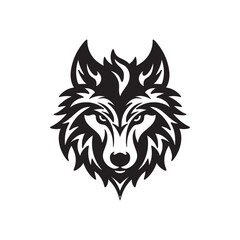 wolf head logo design vector