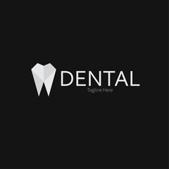 Fototapeta na wymiar Dental logo template in black background
