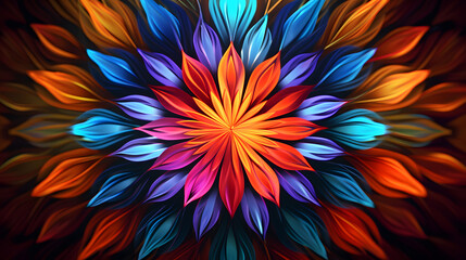 Obraz premium Colorful Kaleidoscope Abstract Pattern of Vibrant Geometric shapes