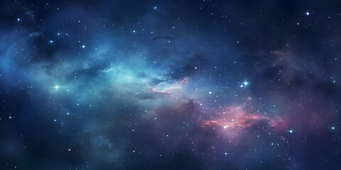 Ethereal Nebula. Abstract Background of Cosmic Clouds and Stars