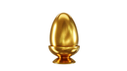 Gold egg on golden egg stand 3D rendering