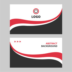 Simple abstract card background and template with red and white wave shapes