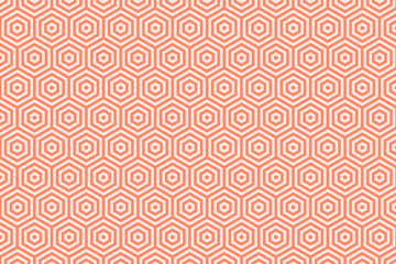 Red optical illusion geometric hexagons pattern vector illustration. Op art hexagonal geometry.