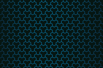 3d blue contour polygonal pattern. Isometric cubic polygonal mesh. Vector illustration.