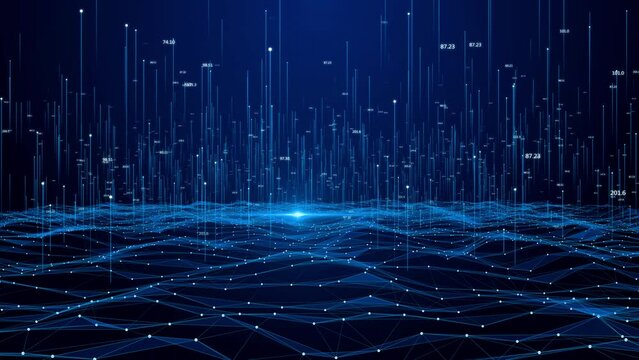 Futuristic cyber environment digital motion abstract matrix big data analytic artificial intelligent background. hyper warp space in the tunnel. virtual reality, cyber futuristic sci-fi background