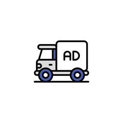 Road Advertisement icon design with white background stock illustration