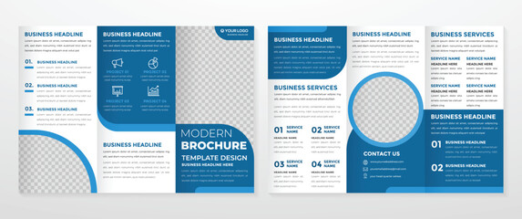 trifold brochure template design with modern style and minimalist layout concept