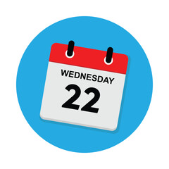 22 wednesday icon with white background