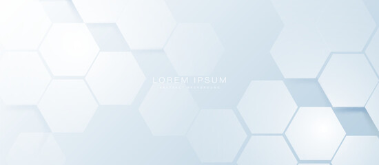 Abstract 3b white hexagon digital, futuristic, technology concept background. Modern Landing Page, Template, and websites. Vector illustration - obrazy, fototapety, plakaty