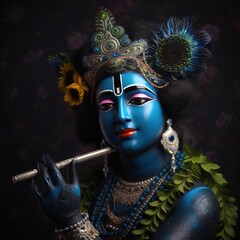 Happy Krishna Janmashtami, Vishu festival, Generative ai. - obrazy, fototapety, plakaty