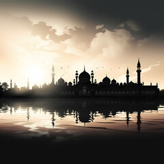 Fototapeta na wymiar Mosque Silhouette