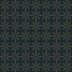 Pattern design Circle leaf on background black