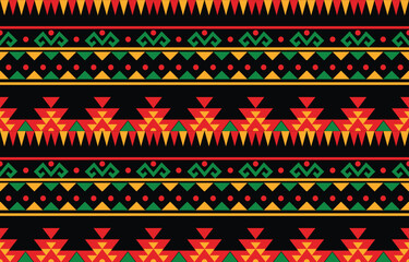 Ethnic abstract ikat art. Aztec ornament print. geometric ethnic pattern seamless  color oriental.  Design for background ,curtain, carpet, wallpaper, clothing, wrapping, Batik, vector illustration.