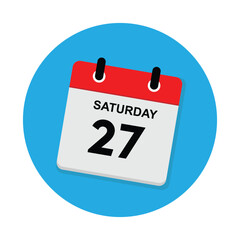 27 saturday icon with white background
