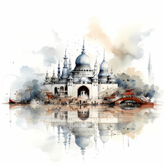 Obraz premium Mosque Sketch Color