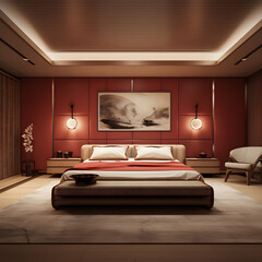 Interior design rendering of a yacht bedroom cabin
