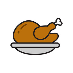 illustration of chicken on plate