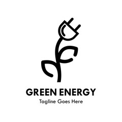Green energy design logo template illustration