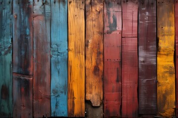 random color wooden planks background - created using generative AI tools