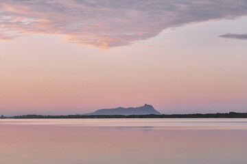 Dawn at lake Fogliano, Circeo National Park, Italy