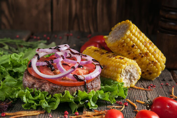 grilled meat with vegetables