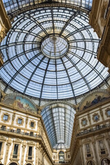 Milan, in Italy, the galleria Vittorio Emanuel, in the historic center
