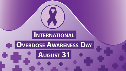 International Overdose Awareness Day vector banner design. Modern minimal graphic poster illustration for International Overdose Awareness Day.