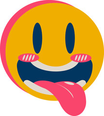 Smile Icon Retro Style Decoration Sticker Design