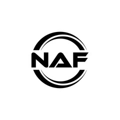 NAF letter logo design with white background in illustrator, vector logo modern alphabet font overlap style. calligraphy designs for logo, Poster, Invitation, etc.