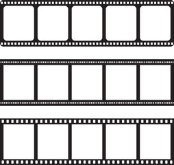 Film strip roll or Video tape photo frame Vector icon 