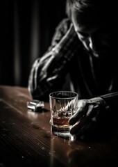 problem with alcohol, suffering from alcoholism. Generated by AI