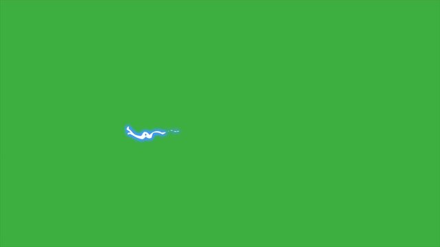 A video animation loop element effect cartoon electric on green screen background