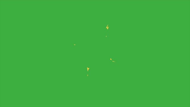 A video animation loop visual element effect cartoon 2d on green screen background