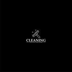 Cleaning logo template icon isolated on dark background
