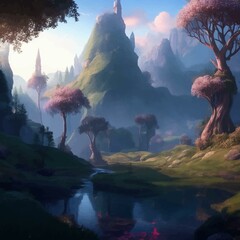 Fantasy Landscape Game Art Background