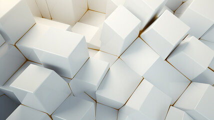 abstract background, wall of white 3d volumetric cubes, futuristic texture