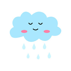 illustration of cute cloud with rain