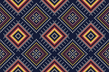 Cross stitch colorful geometric traditional ethnic pattern Ikat seamless pattern abstract design for fabric print cloth dress carpet curtains and sarong Aztec African Indian Indonesian 