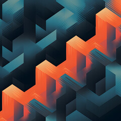 Isometric graphic,abstract background,vector graphic.Generative AI.