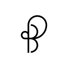 initial letter number P3 logo vector