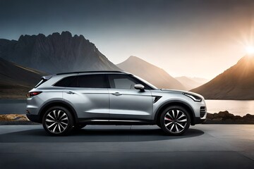 Naklejka premium car in the desert generated by AI tool