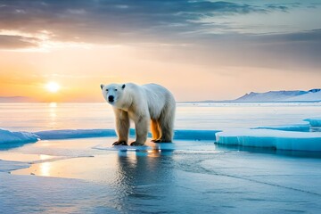 polar bear on ice generated by AI tool
